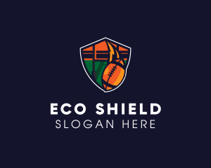 American Football Field Shield logo design