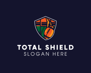 American Football Field Shield logo design