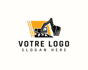 Excavation - Demolition Excavator Machinery logo design