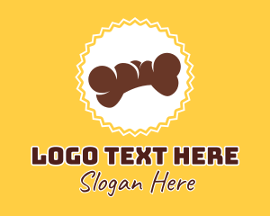 Puppy - Brown Dog Bone logo design