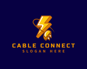 Cable - Plug Electricity Lightning logo design