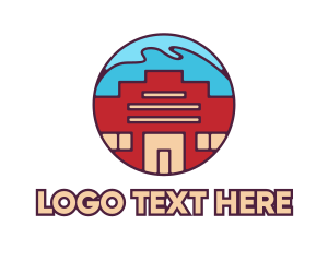 Coastal - Geometric Red Building logo design