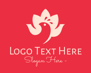 Pink Bird - Lotus Flower Bird logo design