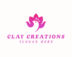 Lotus Flower Peacock logo design