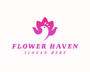 Lotus Flower Peacock logo design