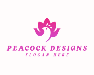 Lotus Flower Peacock logo design