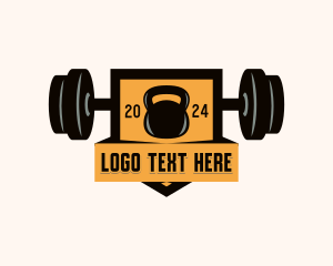 Gym - Barbell Weights Weightlifting logo design