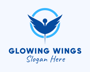 Wellness Needle Wings logo design