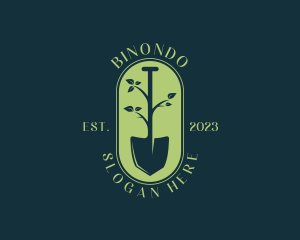 Shovel Plant Leaf Landscaping Logo