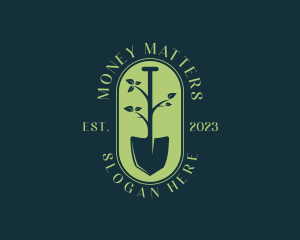Environmental - Shovel Plant Leaf Landscaping logo design