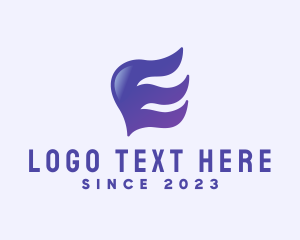 Alphabet - Purple Fashion Letter E logo design