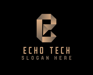 Gradient Tech Origami logo design