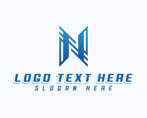 Media Business Letter N logo design
