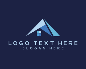 Construction - Geometric Triangle Roofing logo design