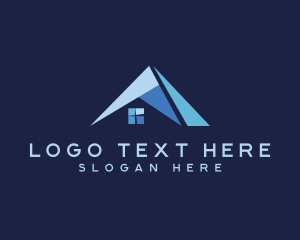 Geometric Triangle Roofing Logo