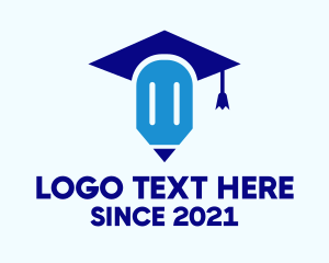 Teacher - Pencil Book Cap logo design