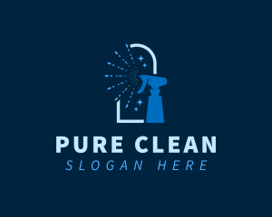 Bottle Spray Cleaner logo design