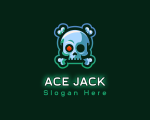 Blackjack - Spade Eye Skull logo design