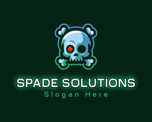 Spade Eye Skull logo design