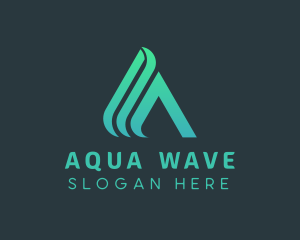 Modern Tech Wave Letter A logo design