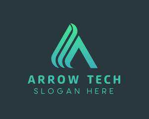 Modern Tech Wave Letter A logo design