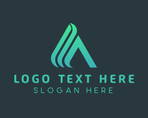 Modern Tech Wave Letter A Logo