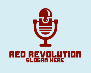 Red Mic Stand logo design