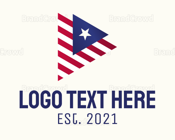 Patriotic Flag Triangle Logo