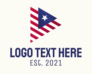 Puerto Rico - Patriotic Flag Triangle logo design