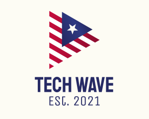 Patriotic Flag Triangle  logo design