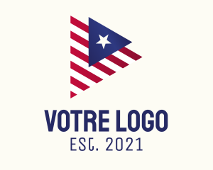 United States - Patriotic Flag Triangle logo design