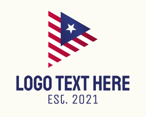 Flag - Patriotic Flag Triangle logo design