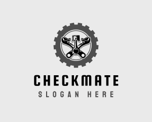 Wrench Piston Mechanic logo design