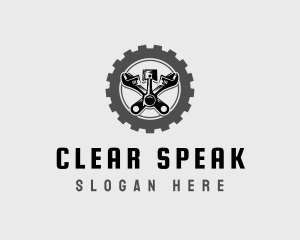 Wrench Piston Mechanic logo design