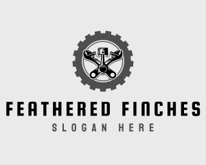 Wrench Piston Mechanic logo design