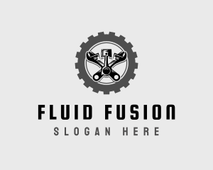 Wrench Piston Mechanic logo design