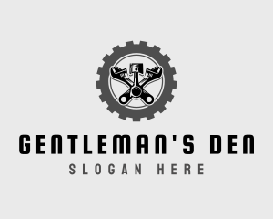 Wrench Piston Mechanic logo design