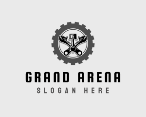 Wrench Piston Mechanic logo design