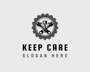 Wrench Piston Mechanic logo design