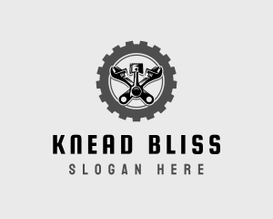 Wrench Piston Mechanic logo design