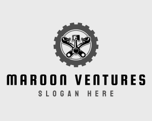 Wrench Piston Mechanic logo design