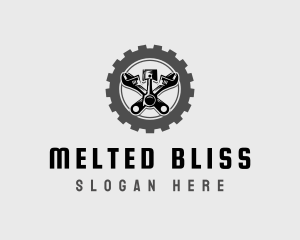 Wrench Piston Mechanic logo design