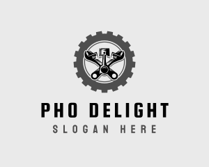 Wrench Piston Mechanic logo design