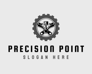 Wrench Piston Mechanic logo design