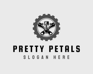 Wrench Piston Mechanic logo design