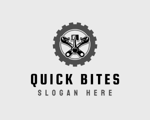 Wrench Piston Mechanic logo design