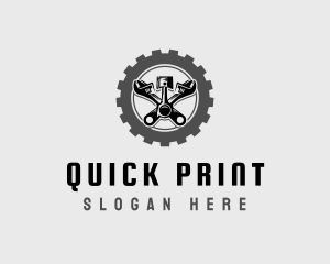 Wrench Piston Mechanic logo design