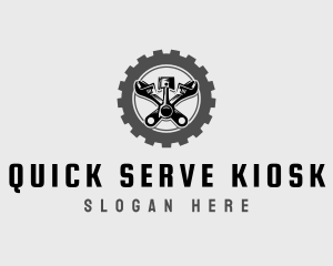 Wrench Piston Mechanic logo design