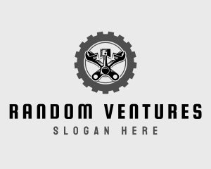 Wrench Piston Mechanic logo design