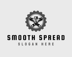 Wrench Piston Mechanic logo design